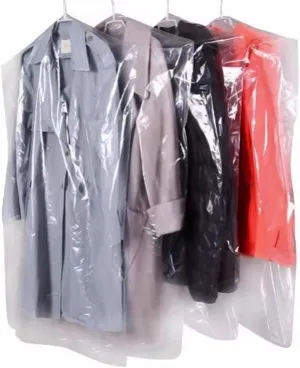 100 Plastic Garment Bags for Hanging Clothes, Transparent Garment Bag, Bottom Opening, Suitable for Home, Apartment(60x130cm/24x51in)