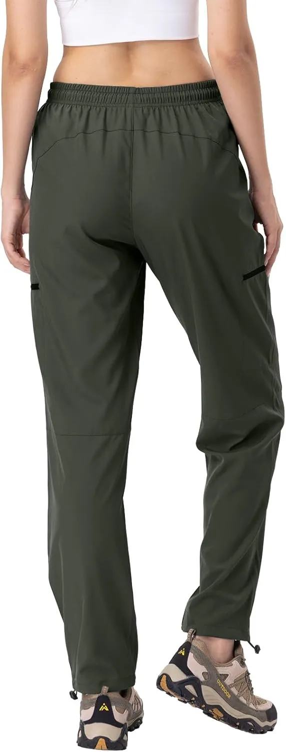 28"/30"/32"/34" Inseam Womens Hiking Pants Tall Quick Dry SPF Cargo Pants Lightweight UPF 50  Dry Fit 4 Zipper Pockets