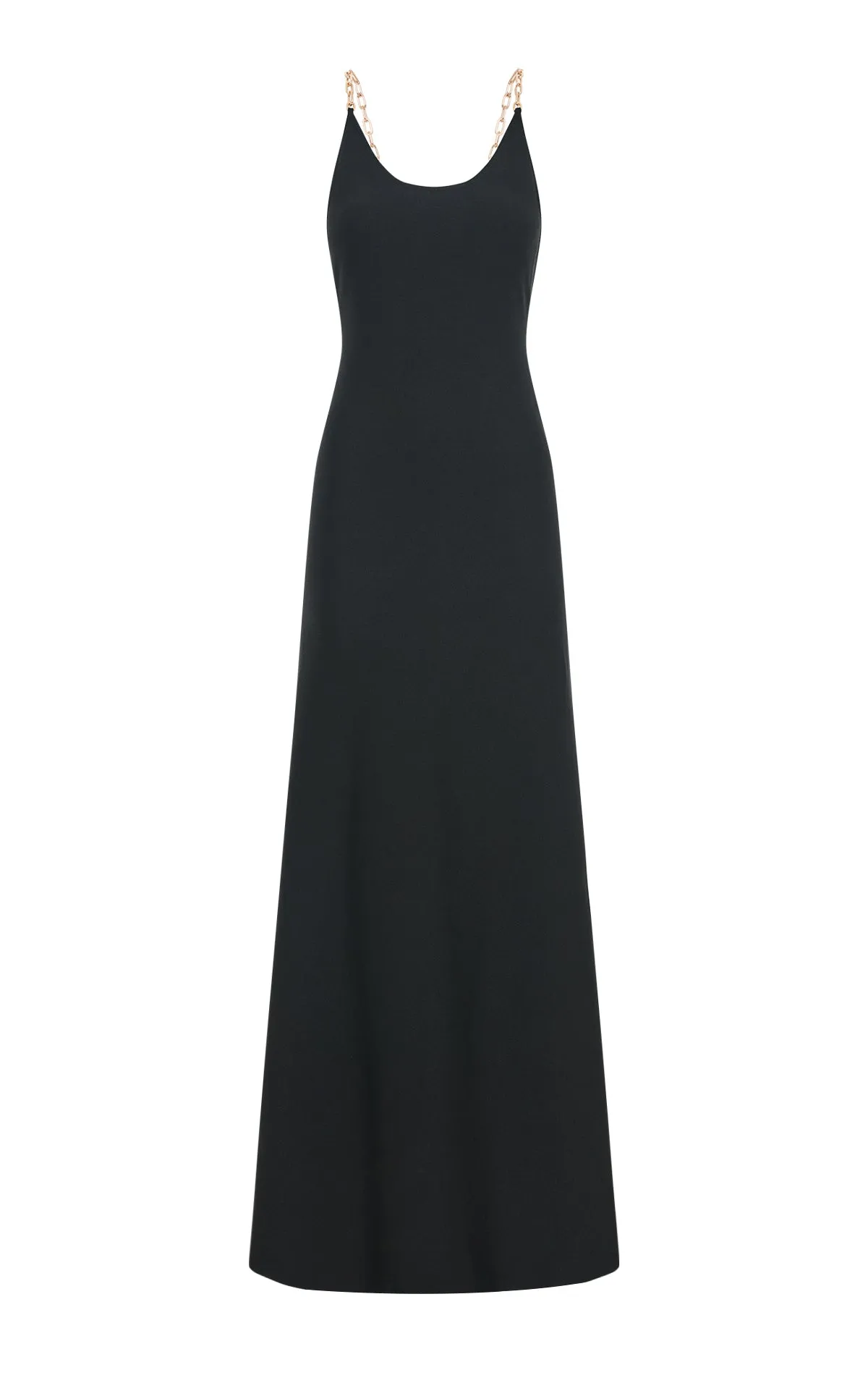 Adeona Chain Maxi Dress in Black Silk