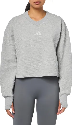 adidas Women's All Szn Ribbed V-Neck Sweatshirt