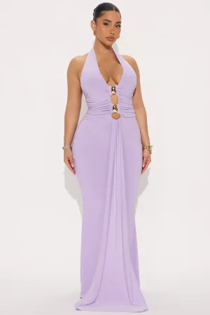 Alaia Draped Halter Maxi Dress - Lilac