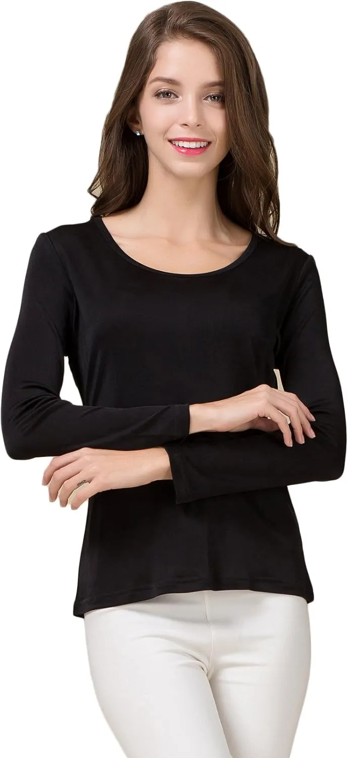 Alexander Women's Mulberry Silk T-Shirt Long Sleeve Knit Fabric Tank