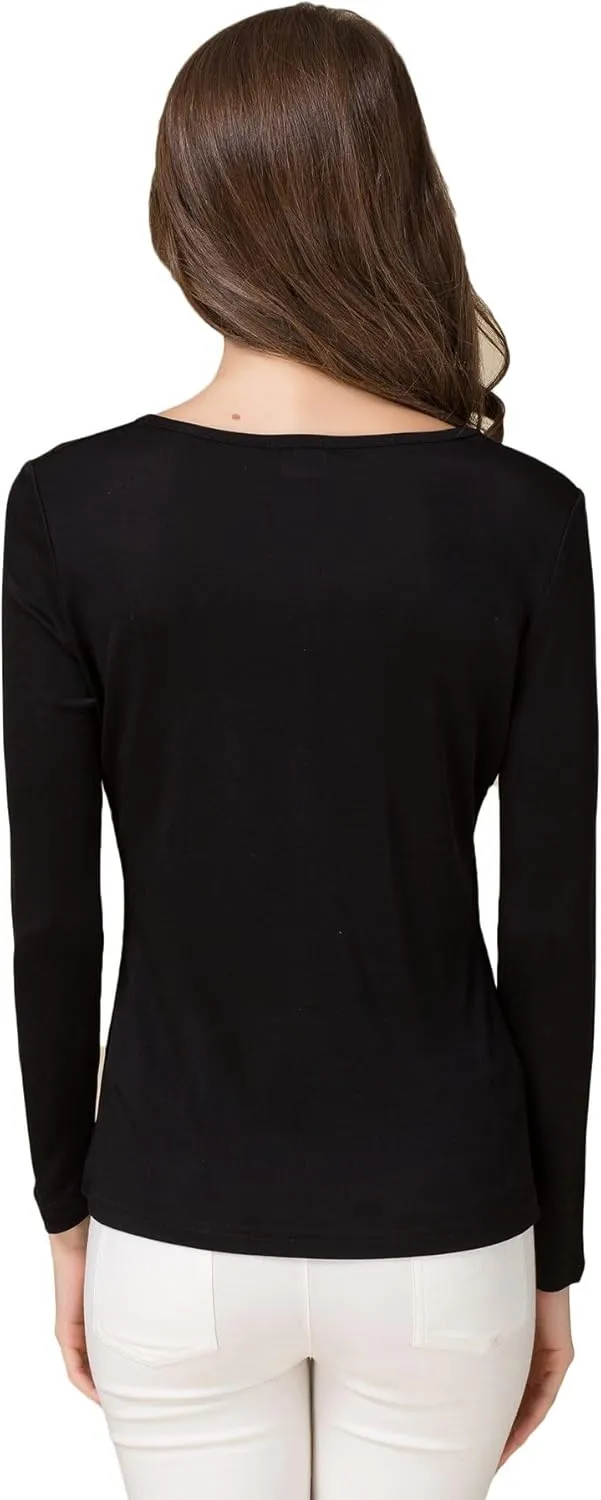 Alexander Women's Mulberry Silk T-Shirt Long Sleeve Knit Fabric Tank