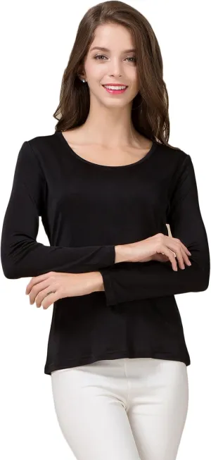 Alexander Women's Mulberry Silk T-Shirt Long Sleeve Knit Fabric Tank