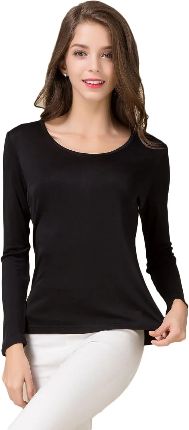 Alexander Women's Mulberry Silk T-Shirt Long Sleeve Knit Fabric Tank