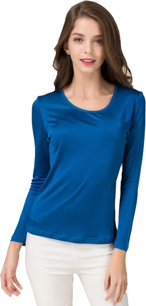 Alexander Women's Mulberry Silk T-Shirt Long Sleeve Knit Fabric Tank