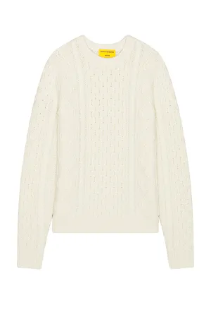 Allday Cable Crew Neck Sweater in Cashmere Blend