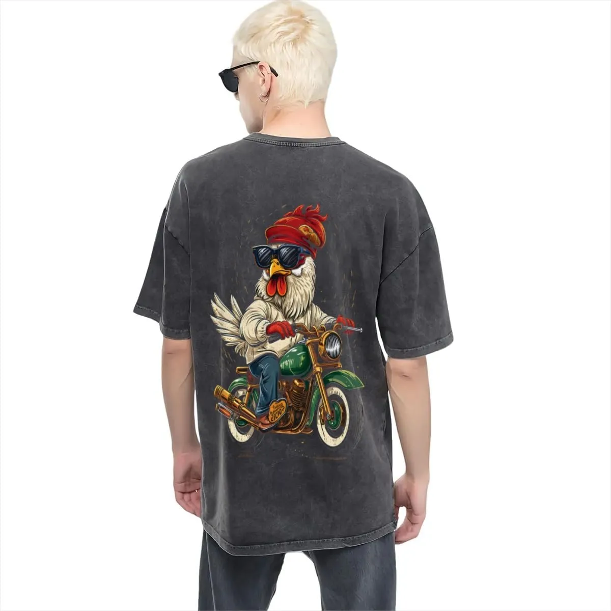 American Route 66 Classic Two Sides Retro Short Sleeve Shirt Men's Round Neck Sports T-Shirt