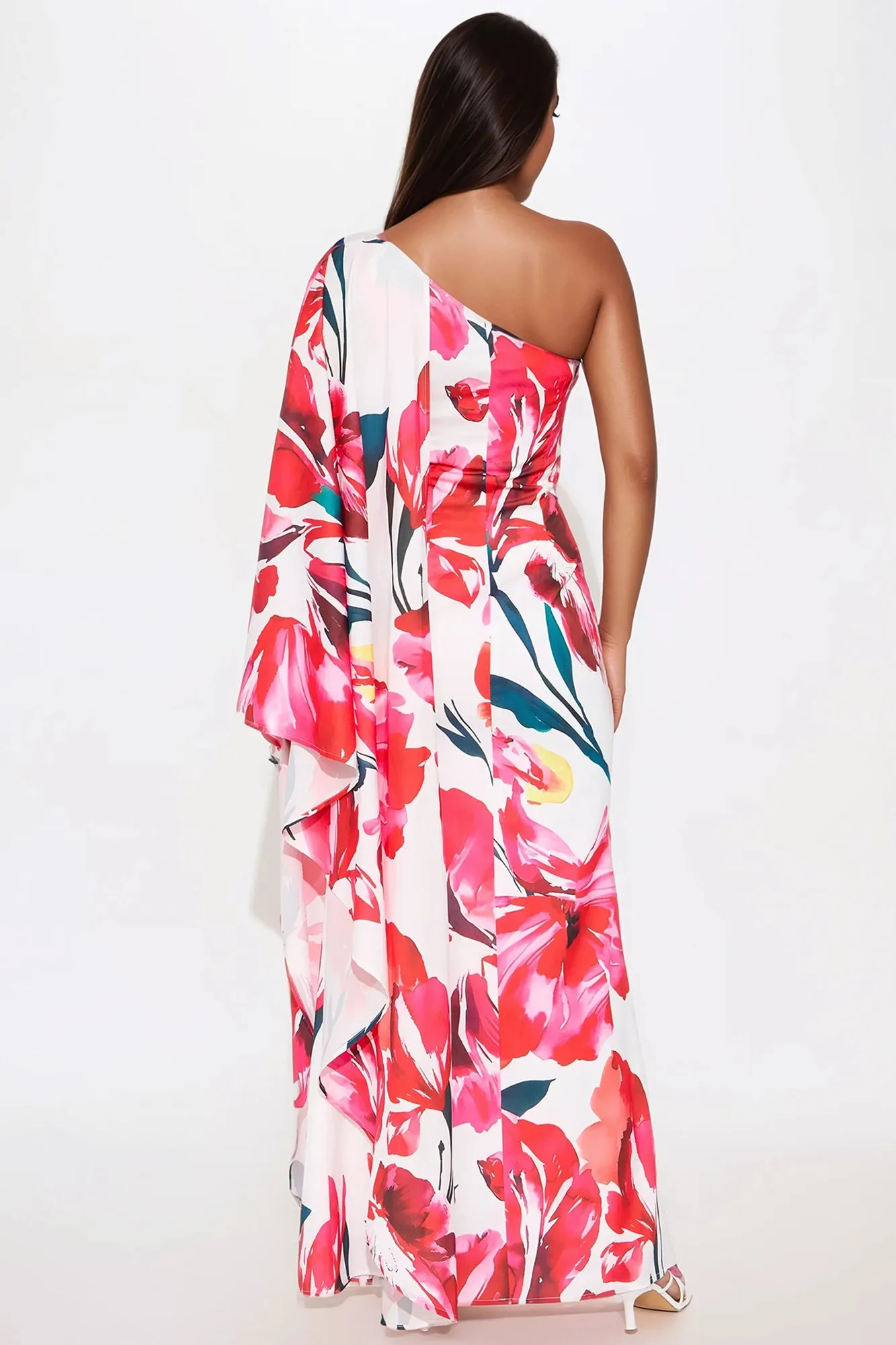 Ashley Floral Satin Maxi Dress - Pink/combo