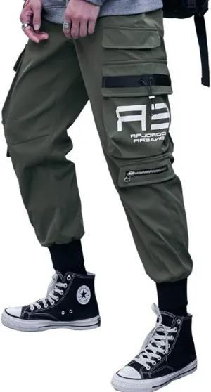 Astellarie Mens Jogger Pants Techwear Hip Hop Punk Harem Cargo Jogger Pant Streetwear Tactical Track Pants with Pocket