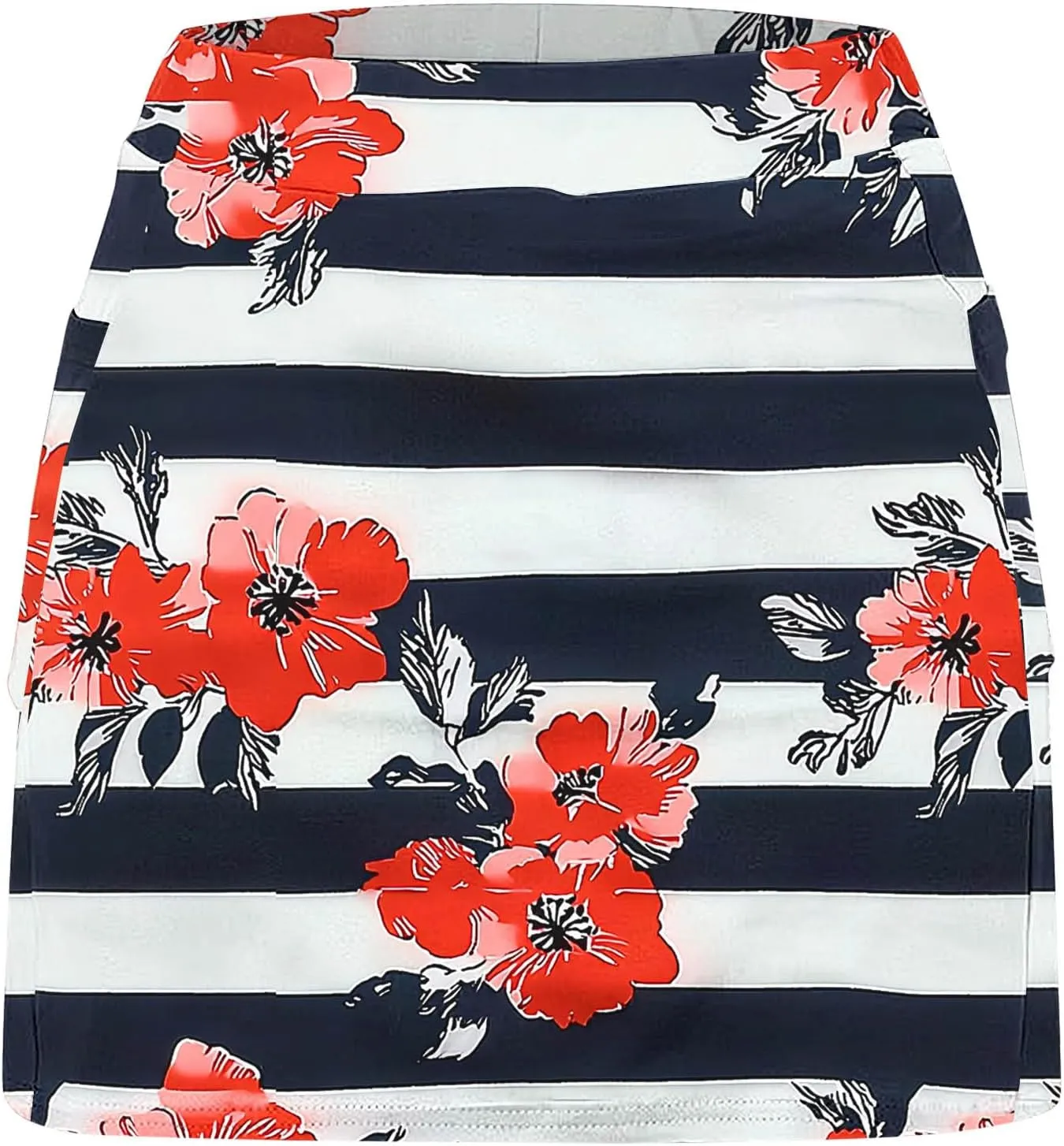 Athletic Skirt with Shorts Womens Floral Print Tennis Skirts with Pocket High Waisted Tummy Control Golf Skort