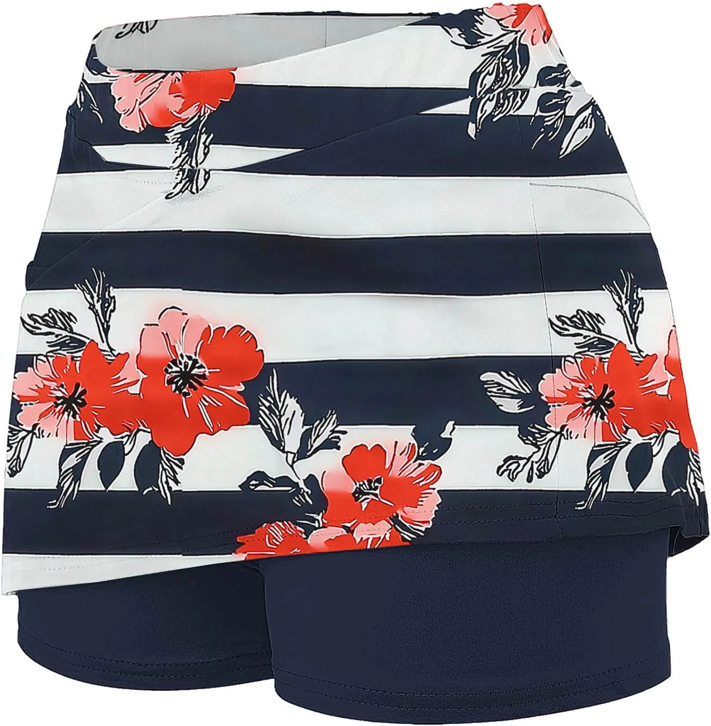 Athletic Skirt with Shorts Womens Floral Print Tennis Skirts with Pocket High Waisted Tummy Control Golf Skort