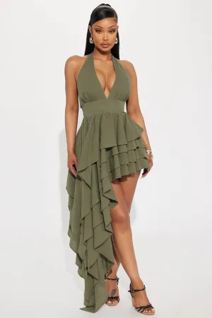 Aurelie Gauze Maxi Dress - Olive