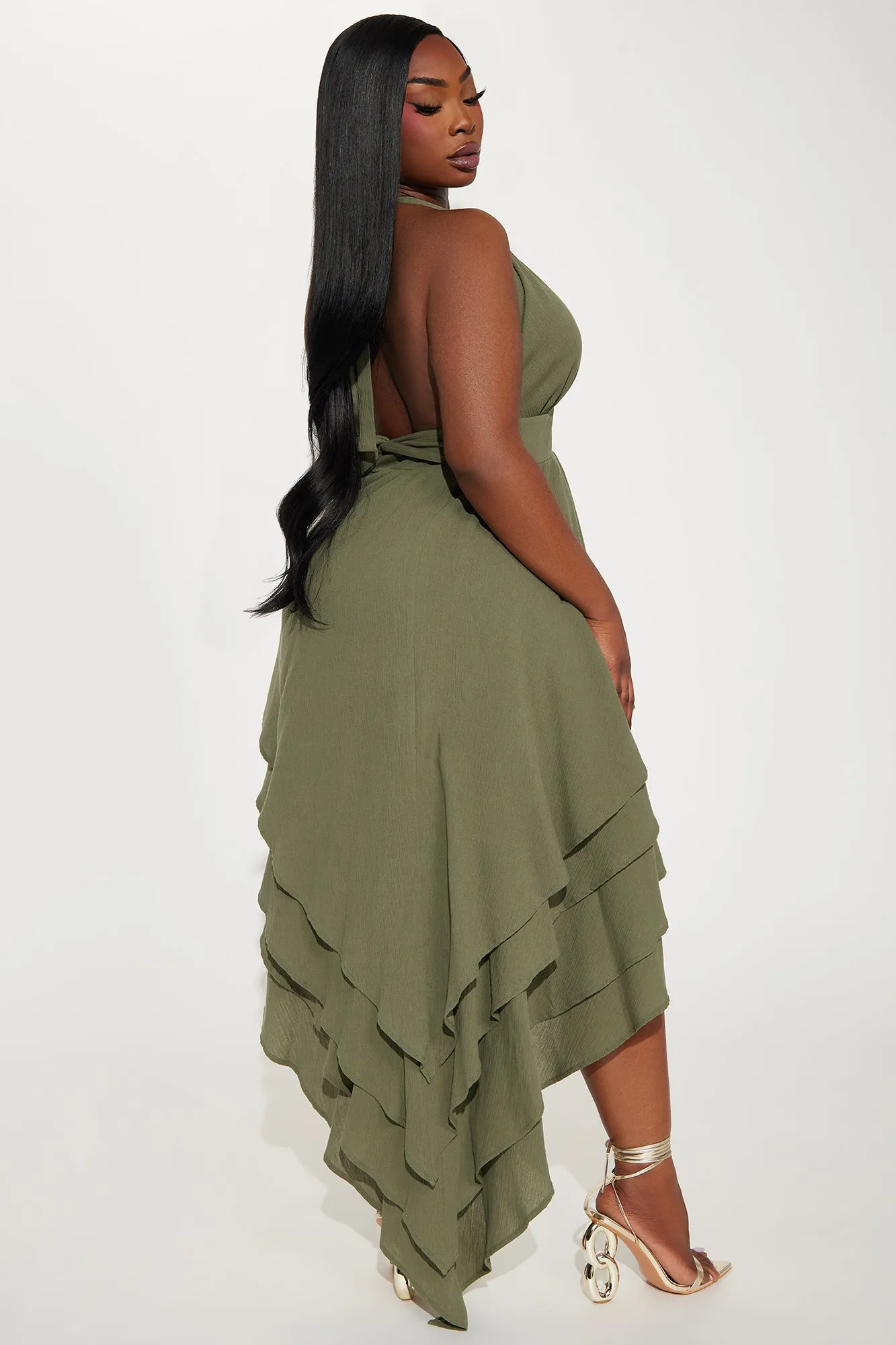 Aurelie Gauze Maxi Dress - Olive