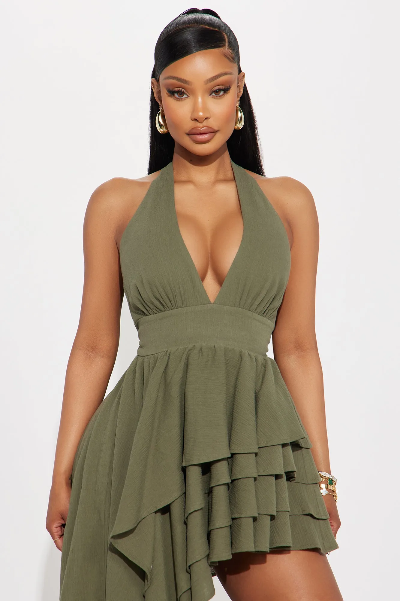 Aurelie Gauze Maxi Dress - Olive