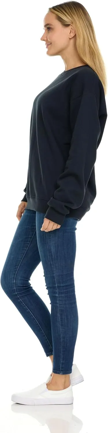 BILLIONHATS 6 Pack Womens Oversized Crew Neck Sweatshirt, Fleece Lined, Bulk Wholesale Sweatshirts for Charities & Events