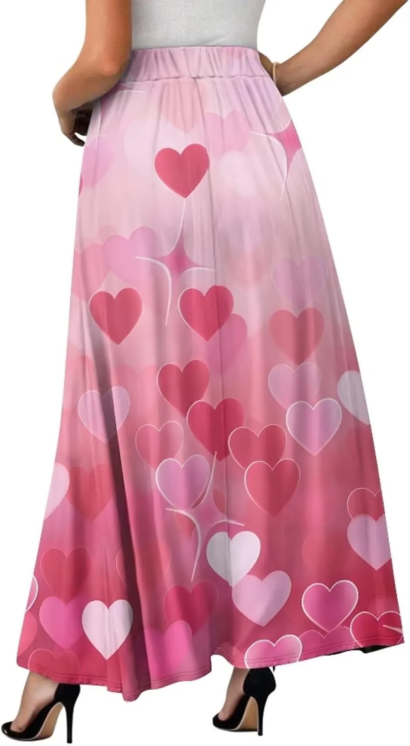 Biyejit Womens Skirt Midi Long Skirts High Waisted A Line Skirts Fall Skirts for Women Plus Size Swing Dress