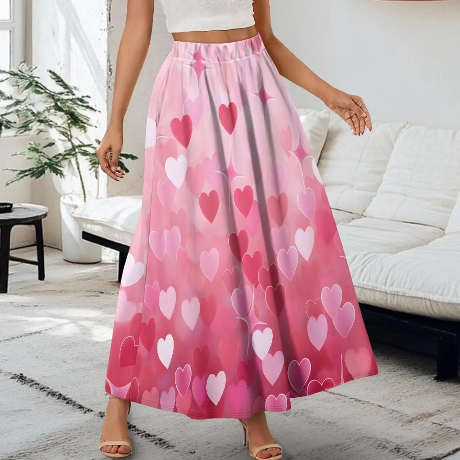 Biyejit Womens Skirt Midi Long Skirts High Waisted A Line Skirts Fall Skirts for Women Plus Size Swing Dress