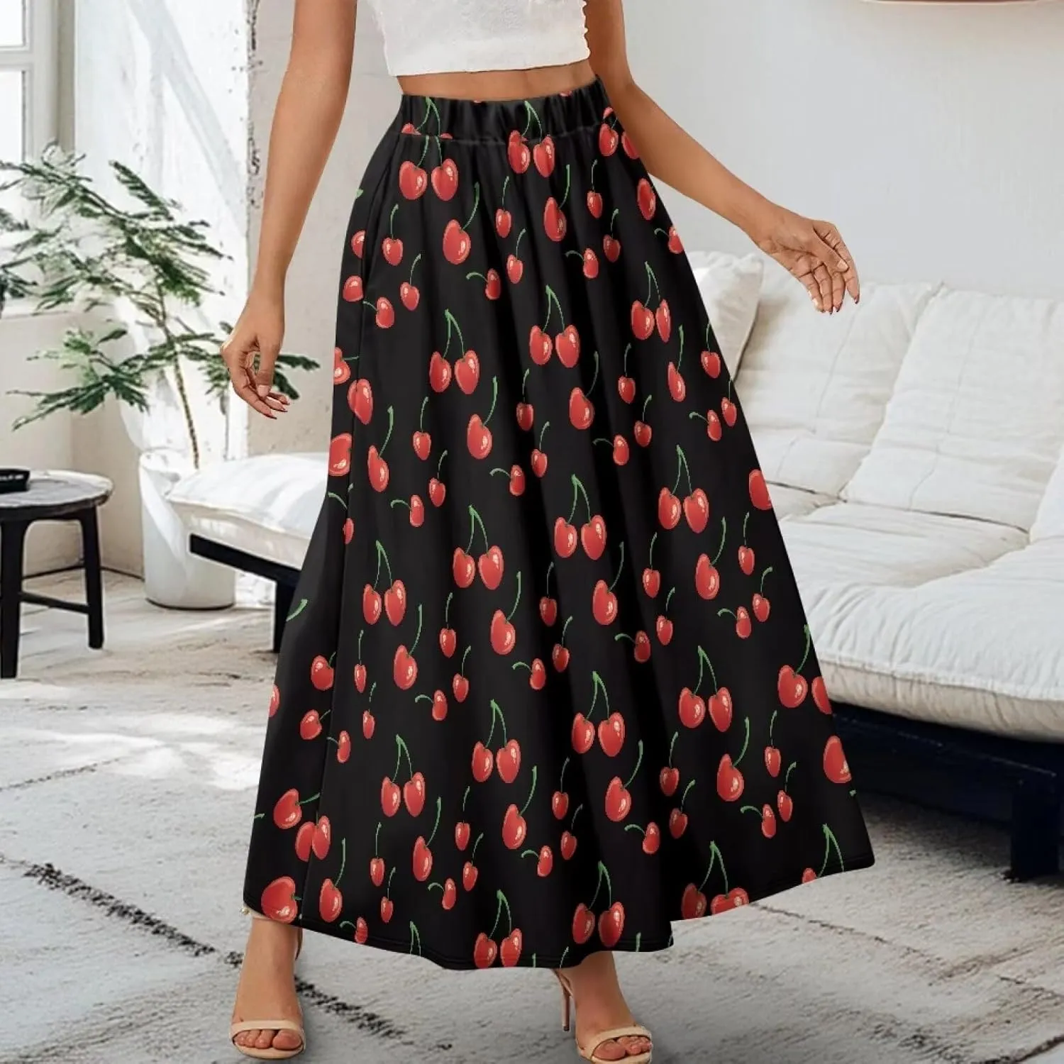 Biyejit Womens Skirt Midi Long Skirts High Waisted A Line Skirts Fall Skirts for Women Plus Size Swing Dress
