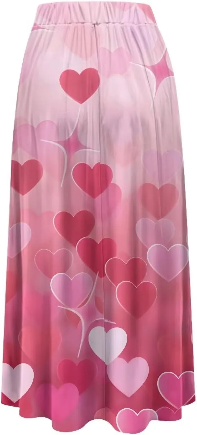 Biyejit Womens Skirt Midi Long Skirts High Waisted A Line Skirts Fall Skirts for Women Plus Size Swing Dress