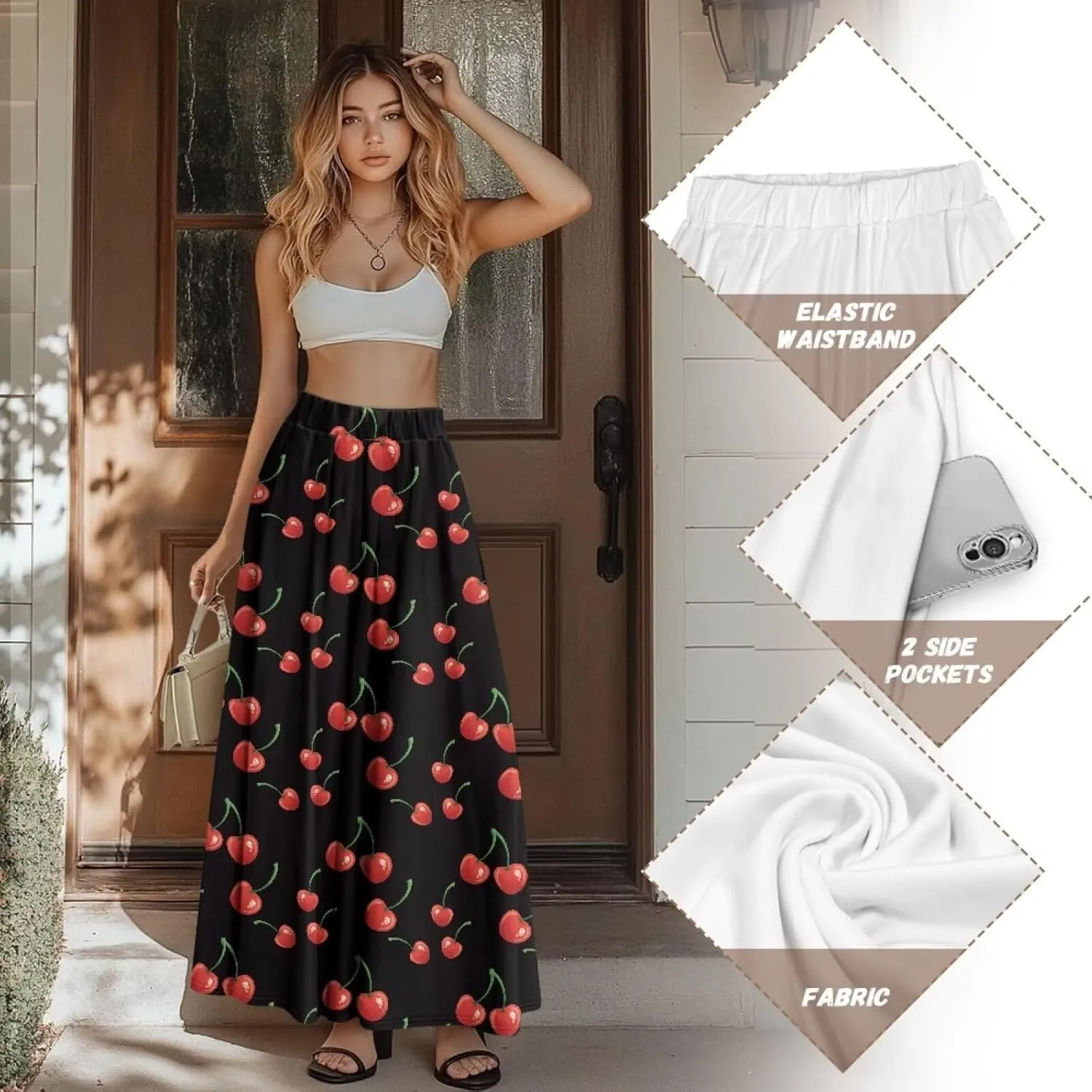 Biyejit Womens Skirt Midi Long Skirts High Waisted A Line Skirts Fall Skirts for Women Plus Size Swing Dress