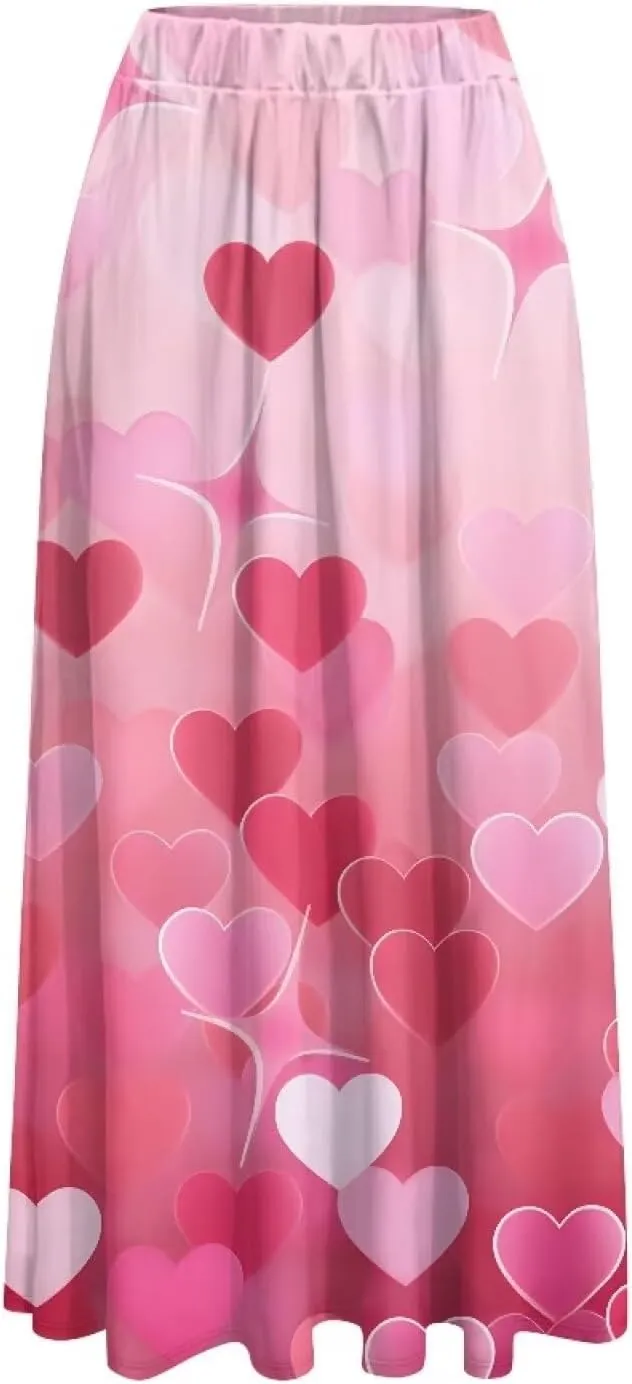 Biyejit Womens Skirt Midi Long Skirts High Waisted A Line Skirts Fall Skirts for Women Plus Size Swing Dress