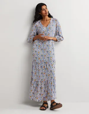 Blouson Sleeve Maxi Dress-Ivory, Enchanting Twig