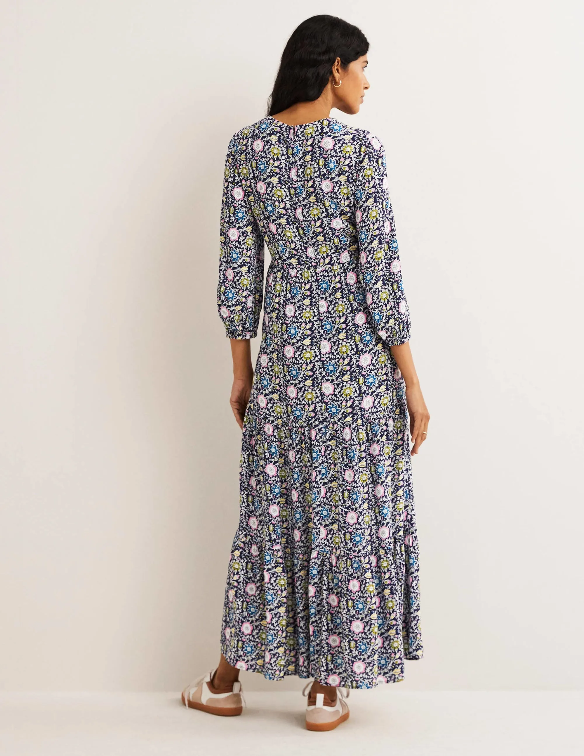 Blouson Sleeve Maxi Dress-Navy, Enchanting Twig