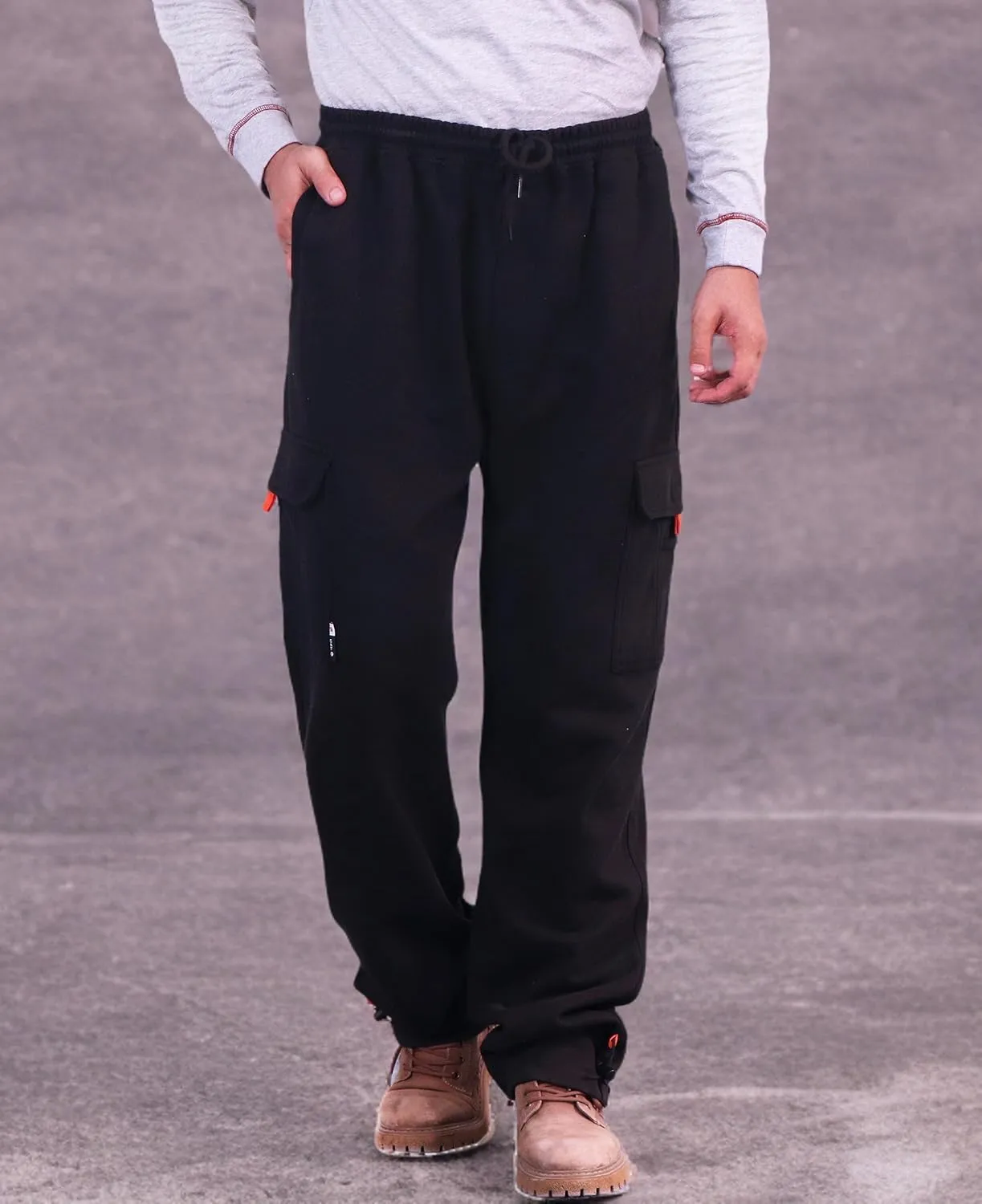 BOCOMAL FR Cargo Sweatpants Flame Resistant Midweight 10.5oz Knit Multi-Pockets FR Pants(Non Fleece)