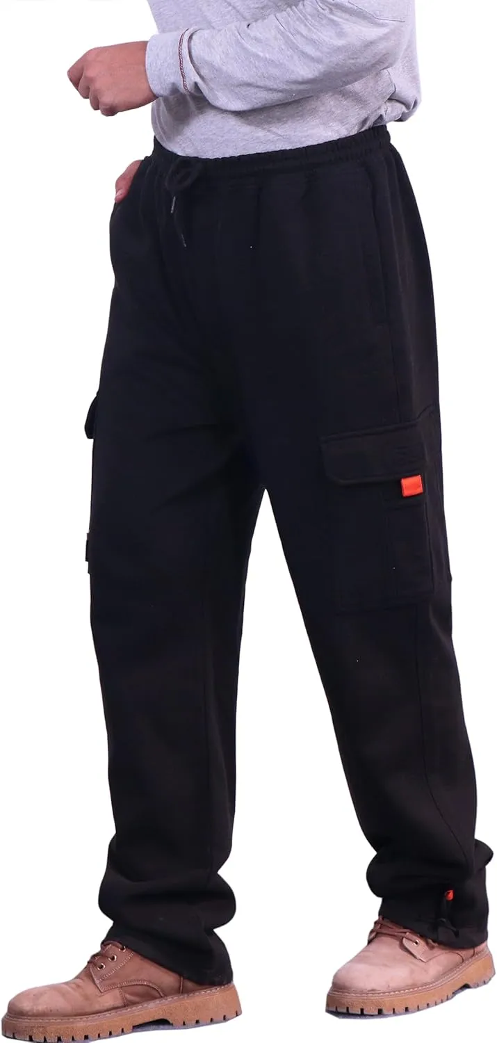 BOCOMAL FR Cargo Sweatpants Flame Resistant Midweight 10.5oz Knit Multi-Pockets FR Pants(Non Fleece)