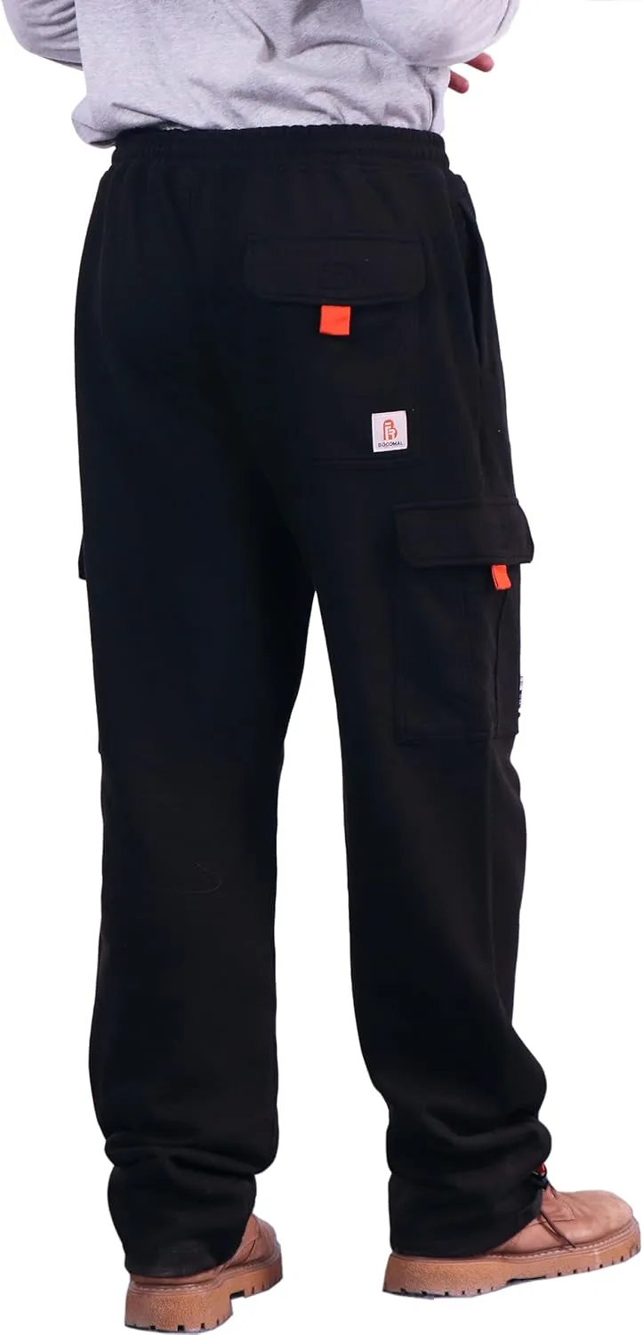 BOCOMAL FR Cargo Sweatpants Flame Resistant Midweight 10.5oz Knit Multi-Pockets FR Pants(Non Fleece)