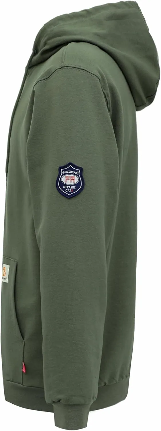 BOCOMAL FR Hoodies Zipper Front for Summer 7.5oz Lightweight Cotton Flame Resistant SweatshirtNon Fleece