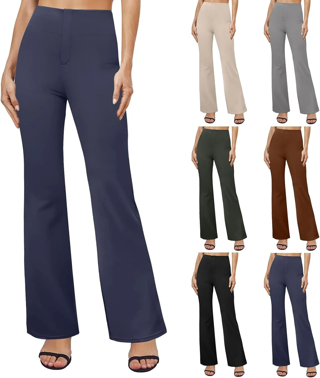 Bootcut Dress Pants for Women,High Waisted Straight Business Pant,Casual Work Trouser,Pull On Office Slacks with Pockets 2025