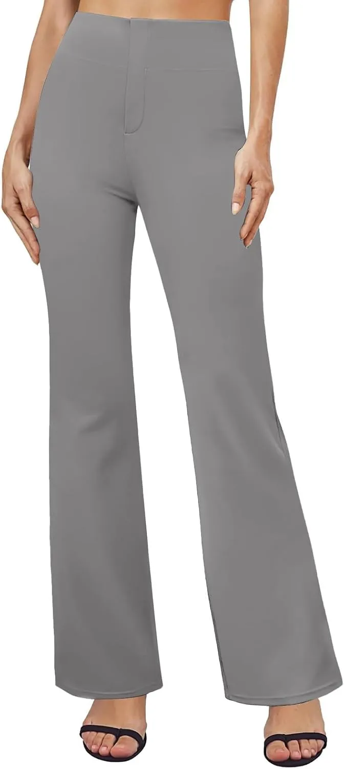 Bootcut Dress Pants for Women,High Waisted Straight Business Pant,Casual Work Trouser,Pull On Office Slacks with Pockets 2025