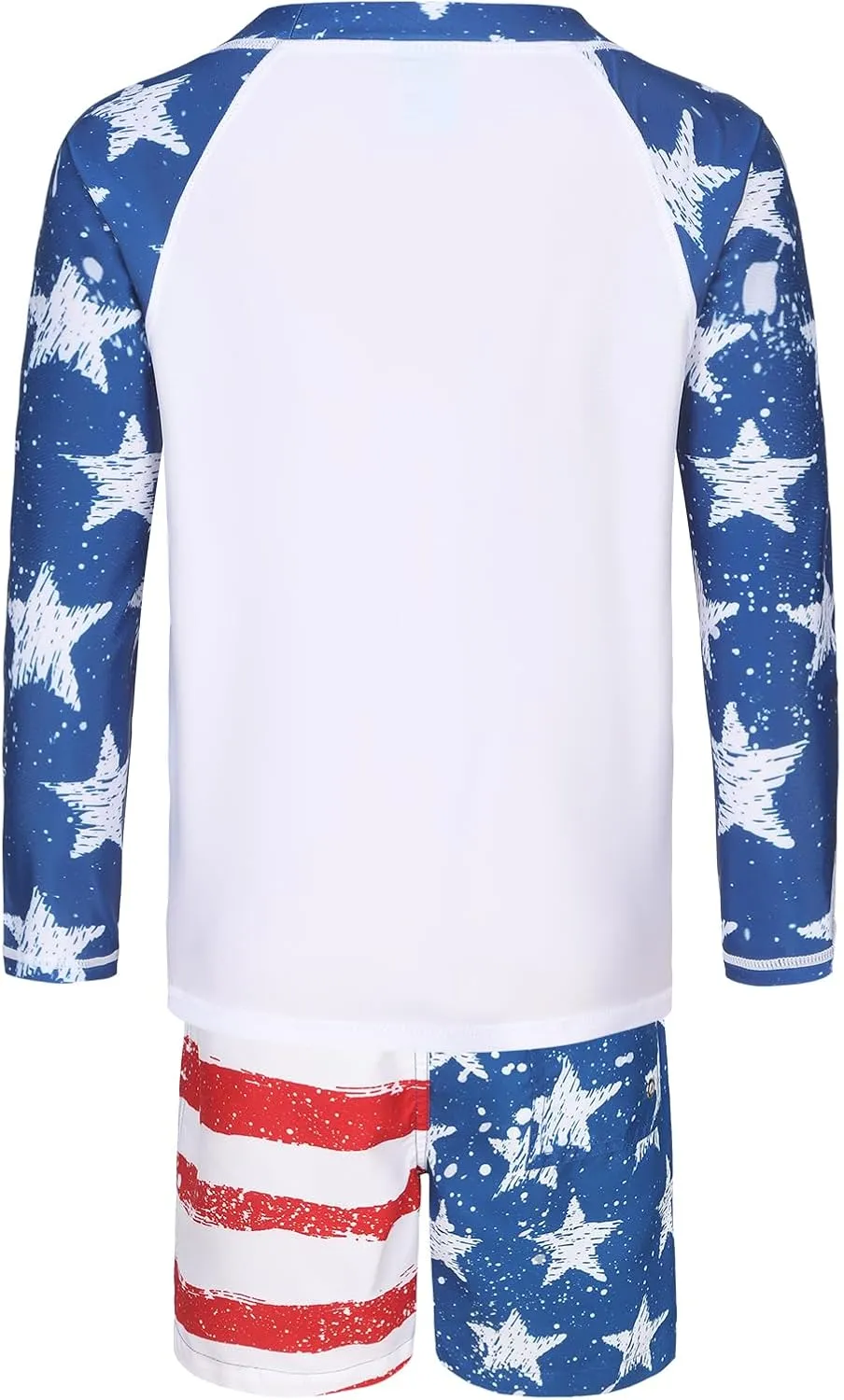 Boys Long Sleeve Rash Guard Swim Trunk Swimsuits Set Kids Two Piece Bathing Suit Swimwear Set