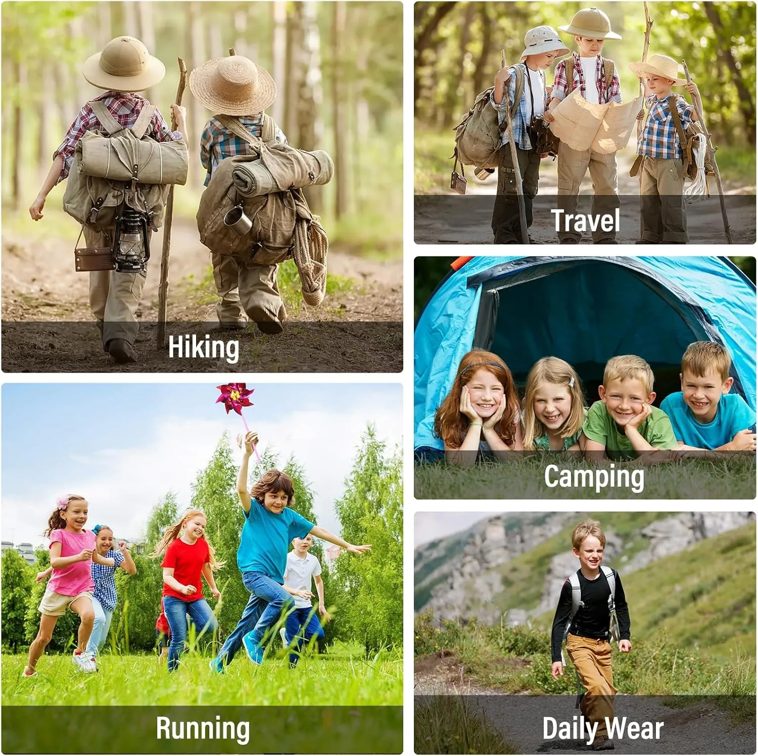 Boys Pants Kids Adjustable Waist Outdoor Quick Dry Lightweight Waterproof Pull On Casual Convertible Cargo Scout Pants