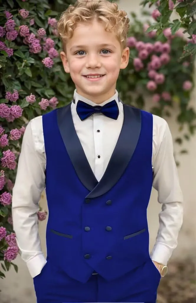 Boys Suit for Kids 3 Piece Slim Fit Formal First Communion Suit Toddler Wedding Ring Bearer Outfit