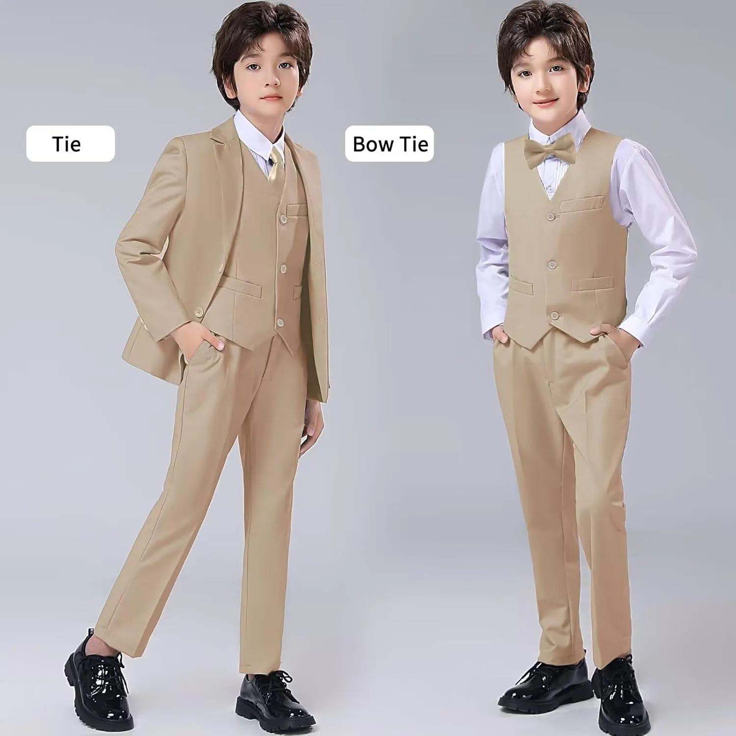 Boys Suit for Kids 6 Pieces Formal Dresswear Set Teen Boys Tuxedo Suits for Wedding Graduation