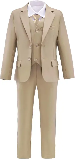 Boys Suit for Kids 6 Pieces Formal Dresswear Set Teen Boys Tuxedo Suits for Wedding Graduation