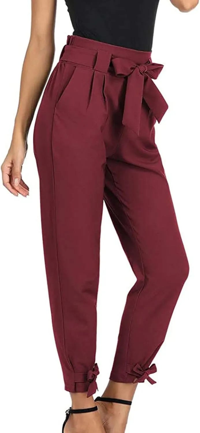 Cargo Pants Women's High Waist Tie Up All Match Casual Corset Women's Trousers Long Pants