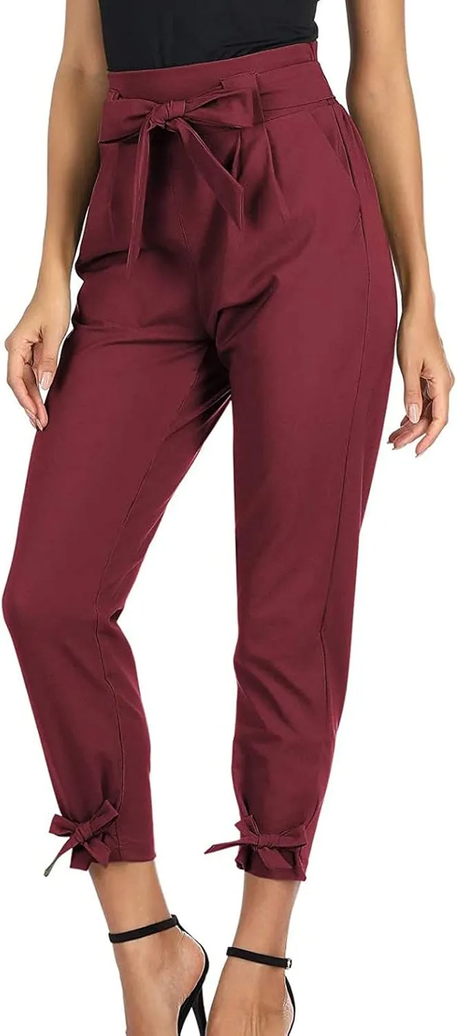 Cargo Pants Women's High Waist Tie Up All Match Casual Corset Women's Trousers Long Pants