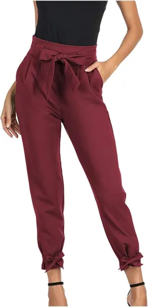 Cargo Pants Women's High Waist Tie Up All Match Casual Corset Women's Trousers Long Pants