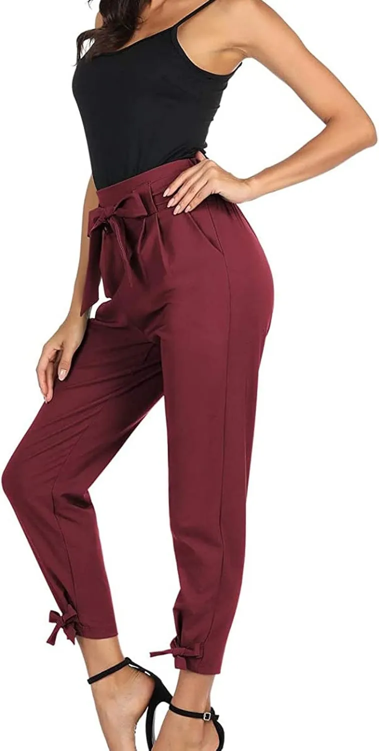 Cargo Pants Women's High Waist Tie Up All Match Casual Corset Women's Trousers Long Pants