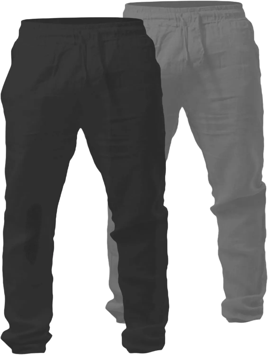 Casual Pants for Men Loose fit Lightweight Drawstring Elastic Waist Pants with Pocket Summer Fashion Vacation Trousers