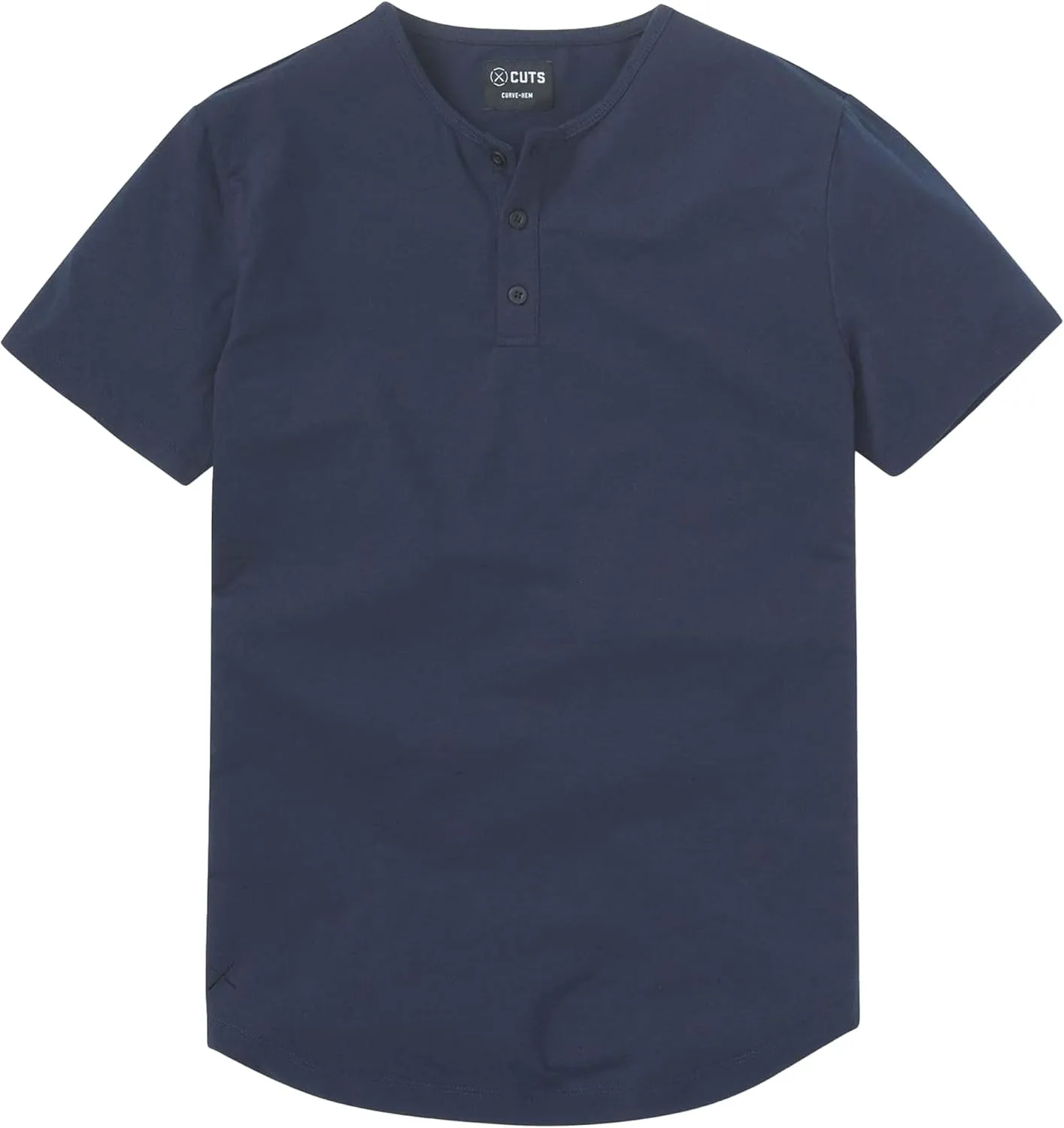 Clothing Men's Premium AO Henley Casual Short Sleeve T-Shirt | Classic Curve-Hem | PYCA Pro Soft Fabric