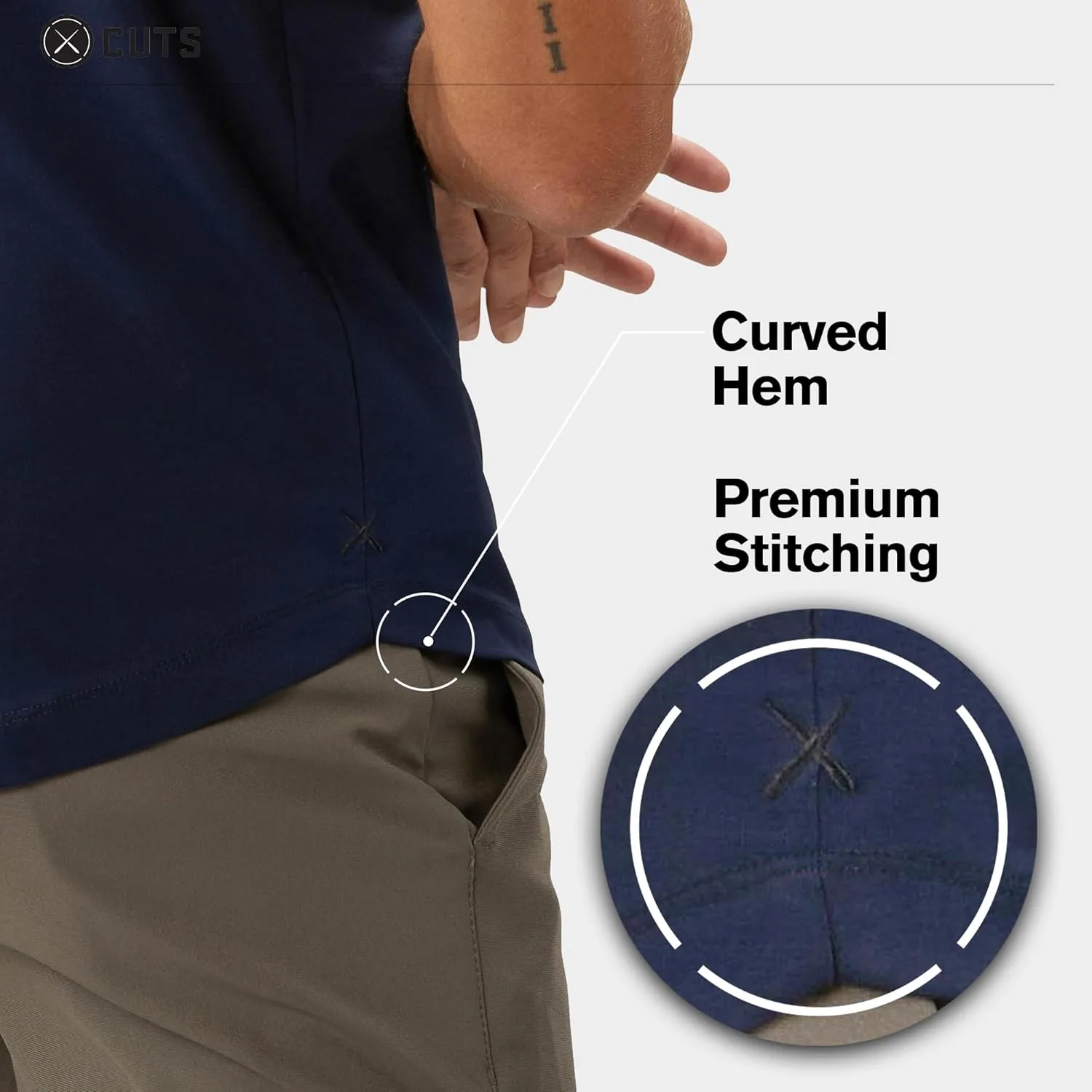 Clothing Men's Premium AO Henley Casual Short Sleeve T-Shirt | Classic Curve-Hem | PYCA Pro Soft Fabric