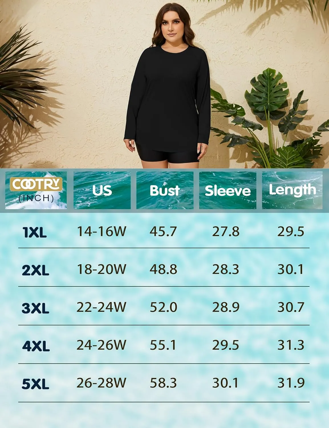 COOTRY Women's Plus Size Sun Shirts UPF 50  UV Protection Long Sleeve Rash Guard Quick Dry Workout Hiking Fishing Swim Shirt