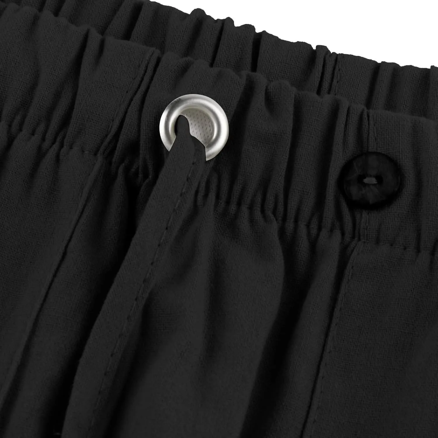 Cotton Linen Pants Men Plus Size Summer Beach Linen Pants Drawstring Elastic Waist Comfy Palazzo Pants with Pockets