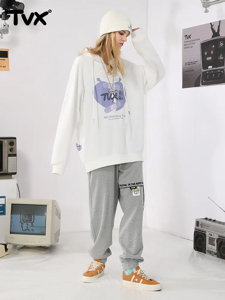 Creative Band-Aid Love letter print couple hoodie