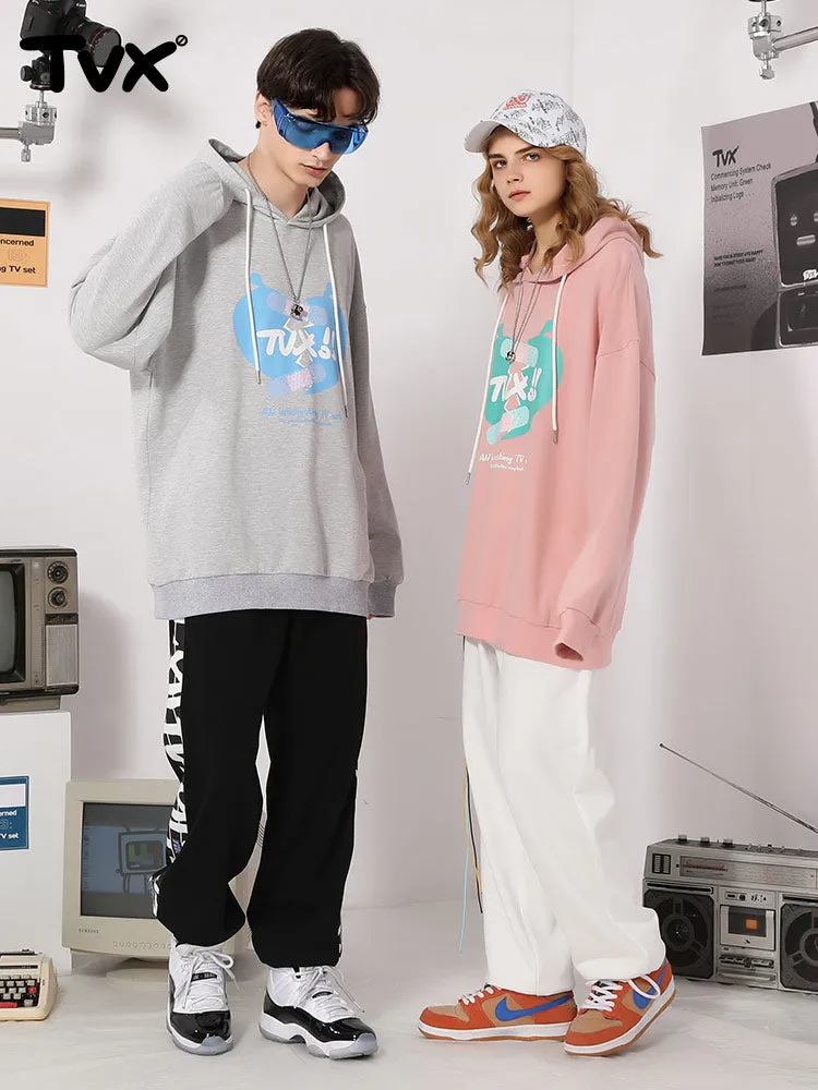 Creative Band-Aid Love letter print couple hoodie